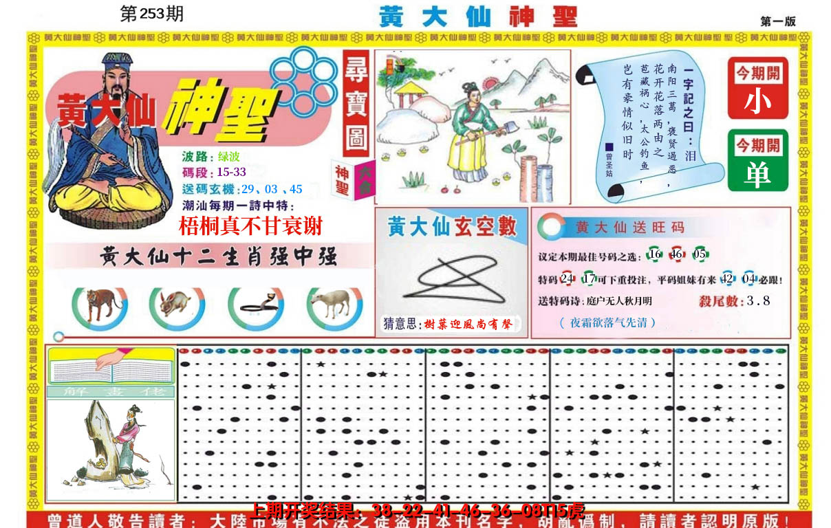 2024253期黄大仙神圣A