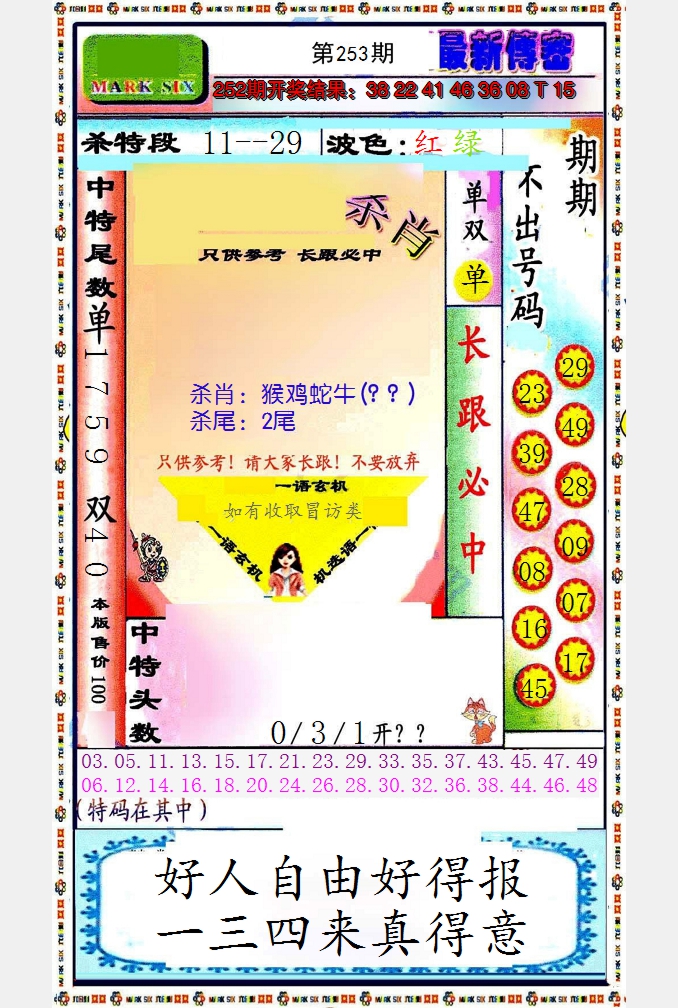 2024253期最新传密绝杀6肖