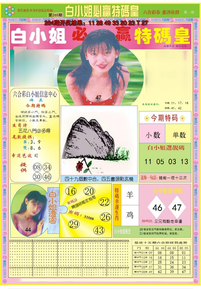 2024265期白小姐必赢A