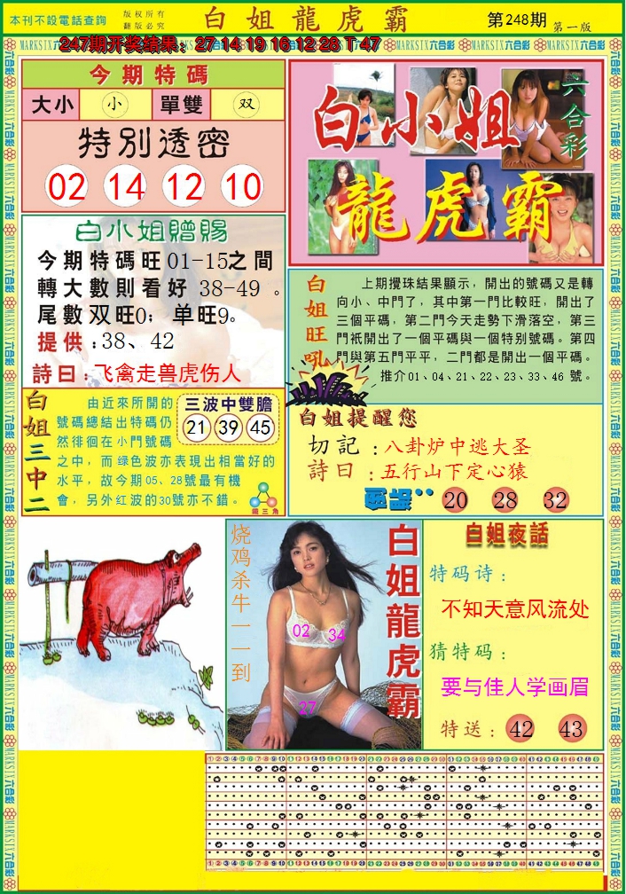 2024248期白小姐龙虎霸A