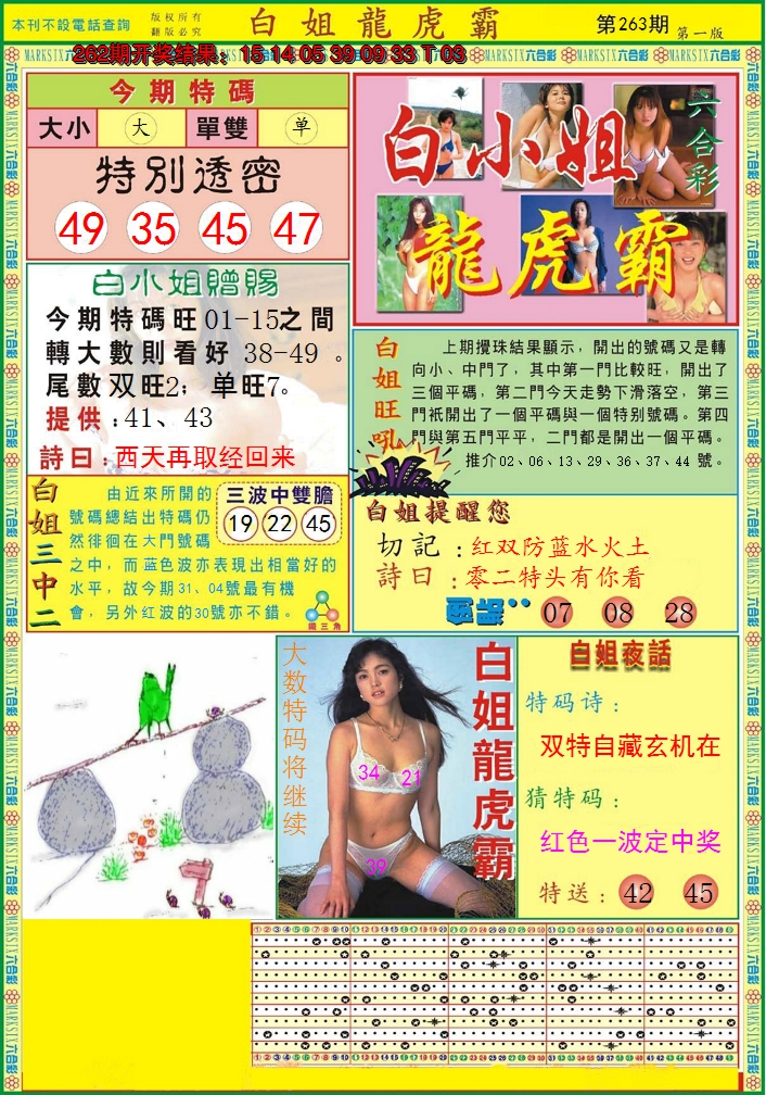 2024263期白小姐龙虎霸A