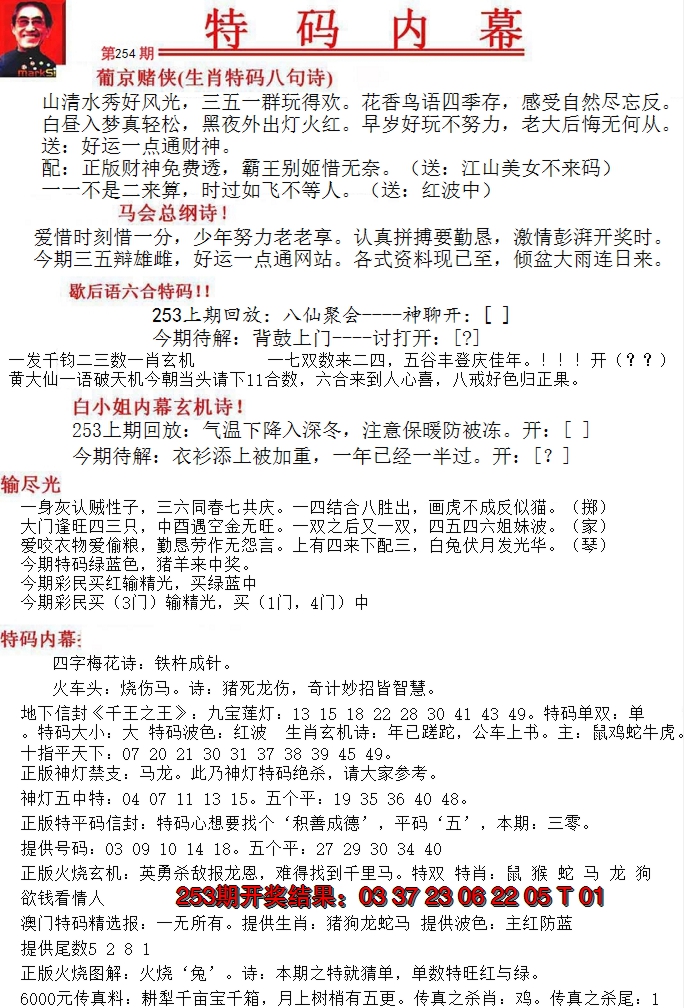2024254期特码内幕A