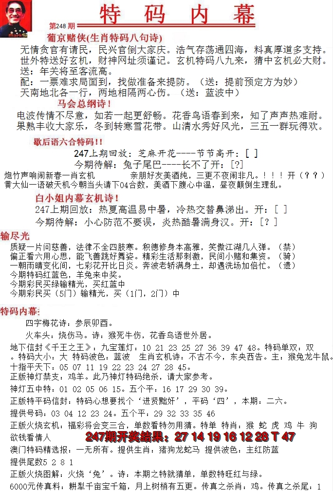 2024248期特码内幕A