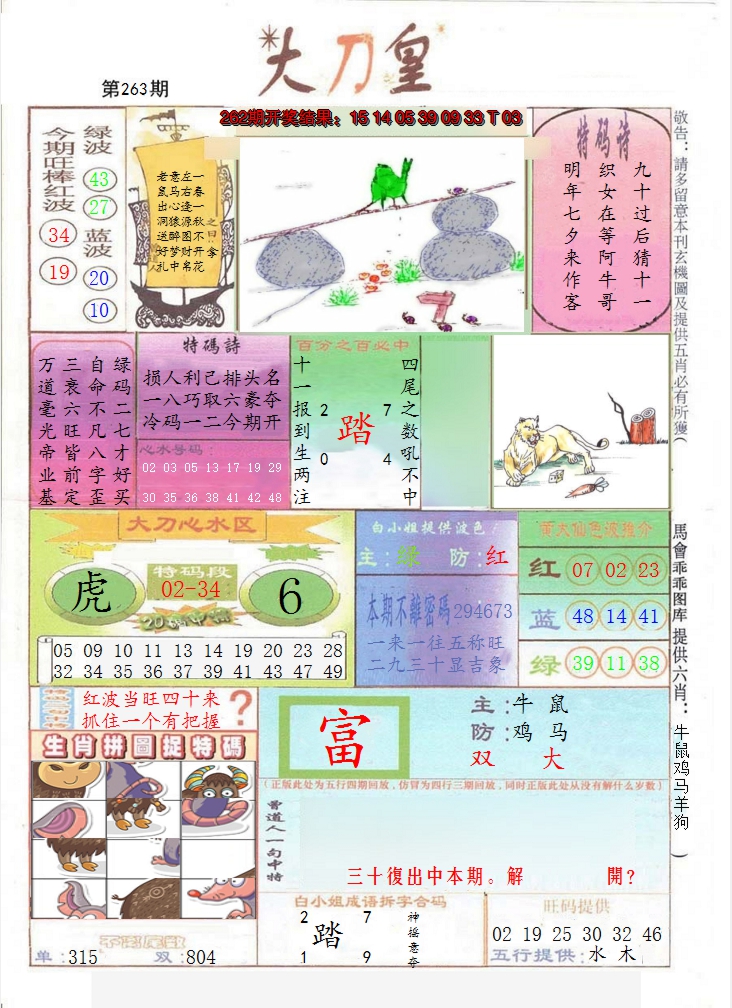 2024263期大刀皇