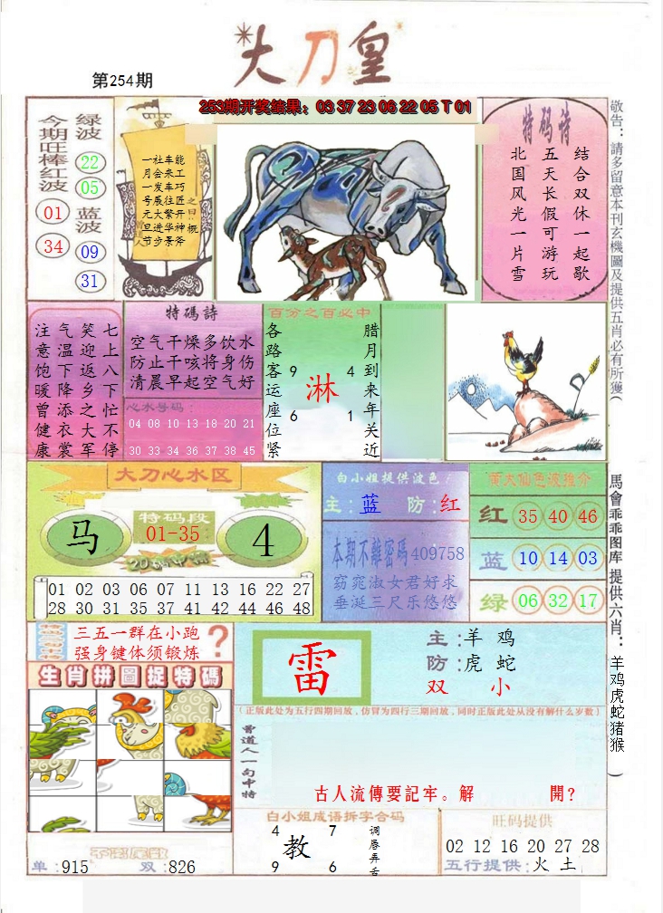 2024254期大刀皇