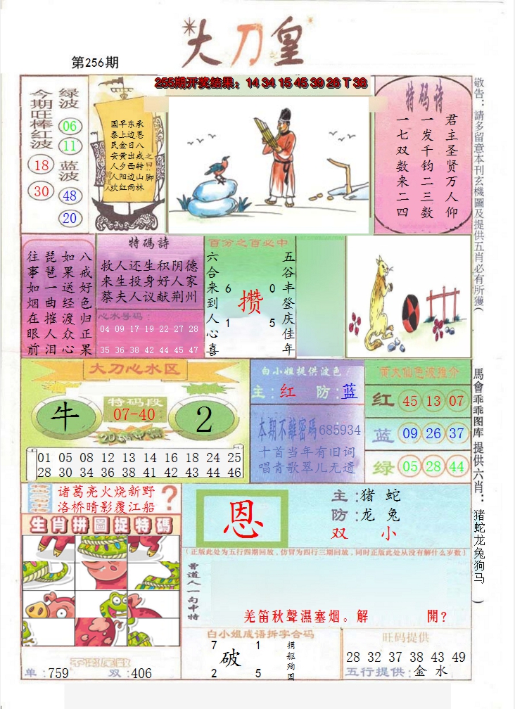 2024256期大刀皇