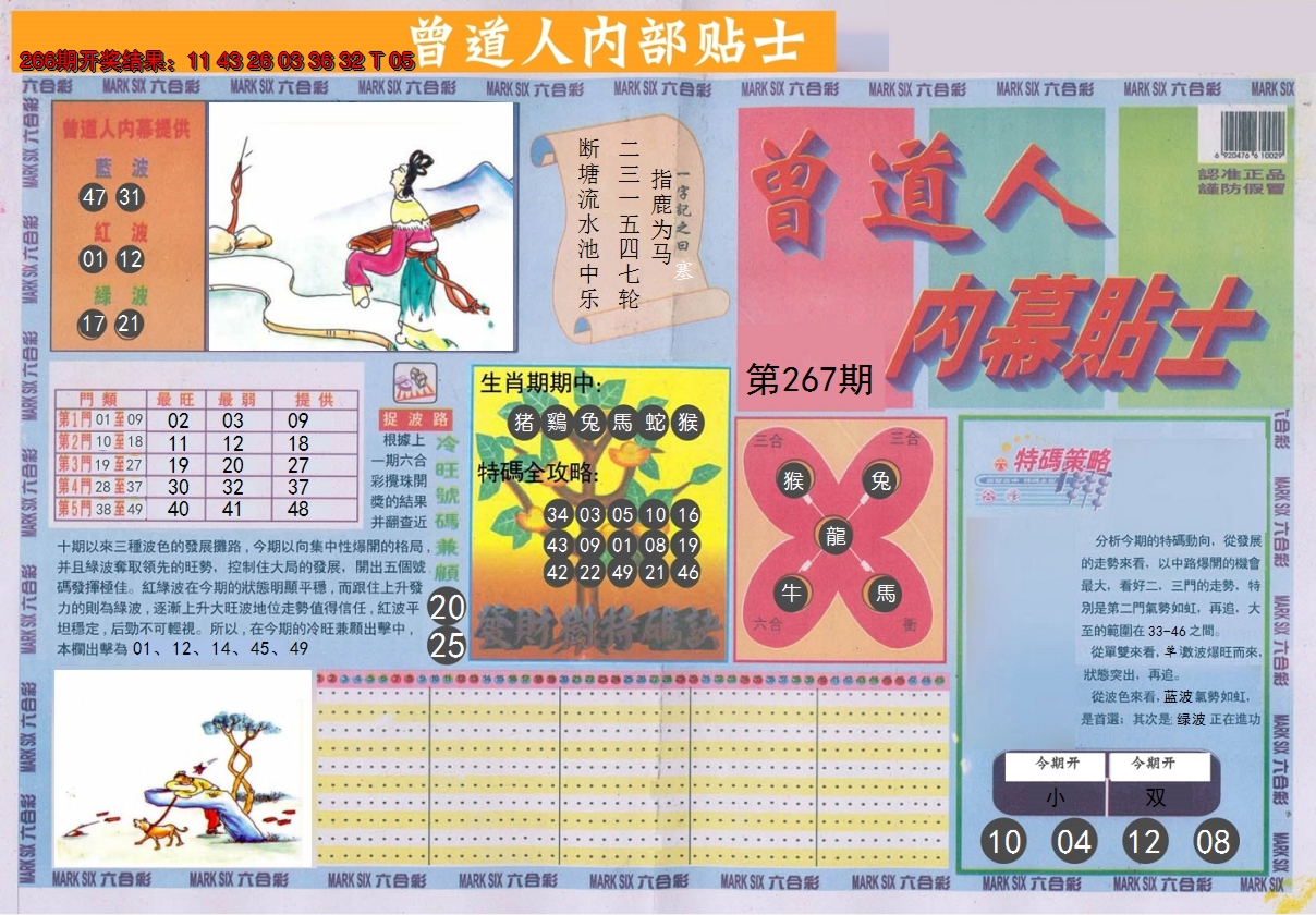 2024267期曾道人内幕贴士A