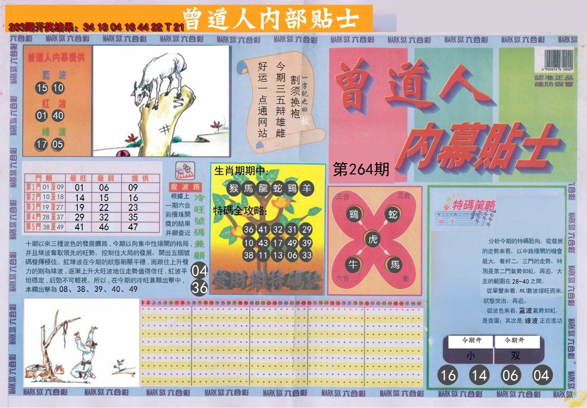 2024264期曾道人内幕贴士A