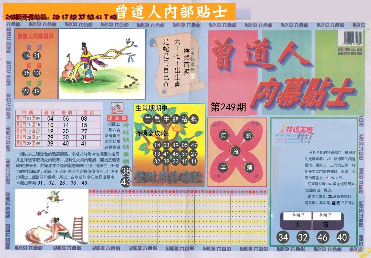2024249期曾道人内幕贴士A