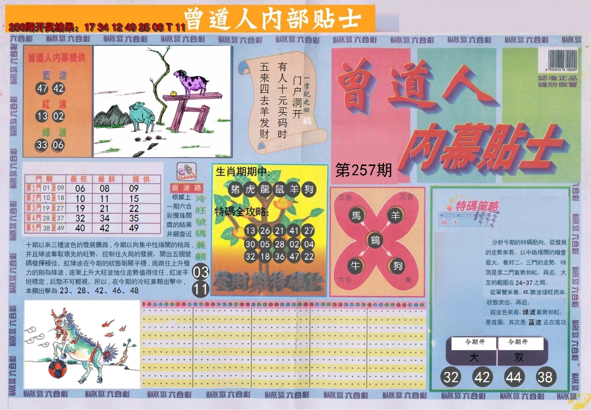 2024257期曾道人内幕贴士A