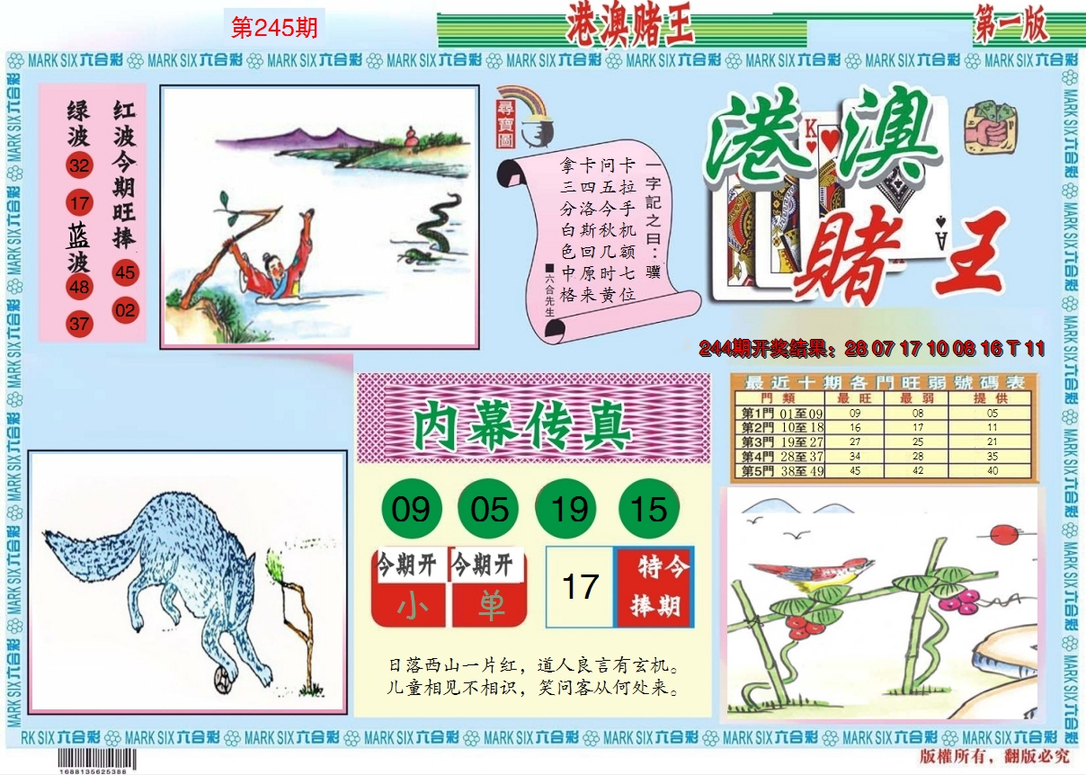 2024245期港澳赌王A