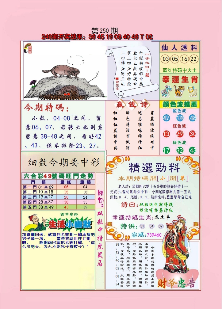 2024250期大富大贵