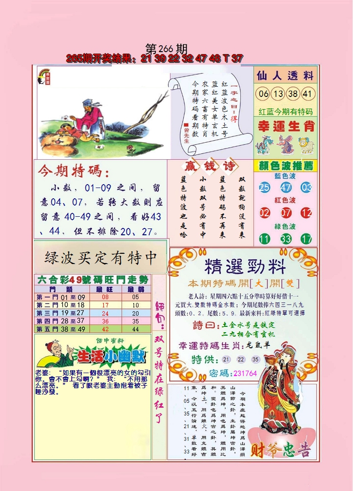 2024266期大富大贵