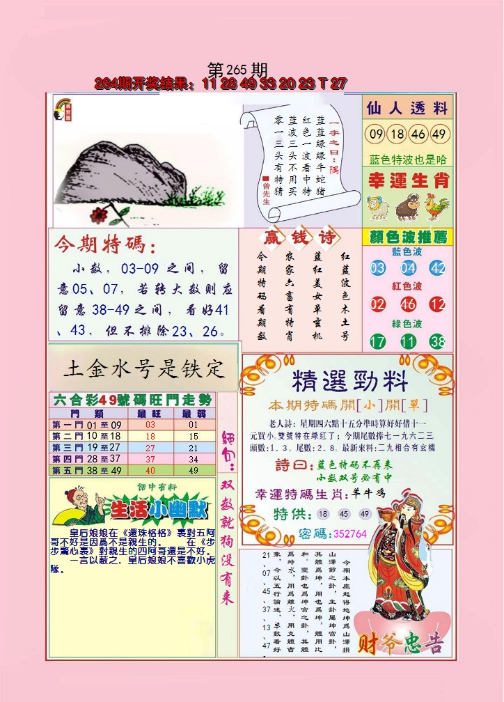 2024265期大富大贵