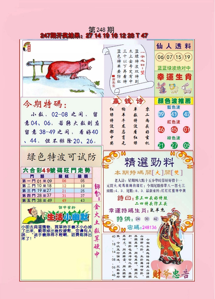 2024248期大富大贵