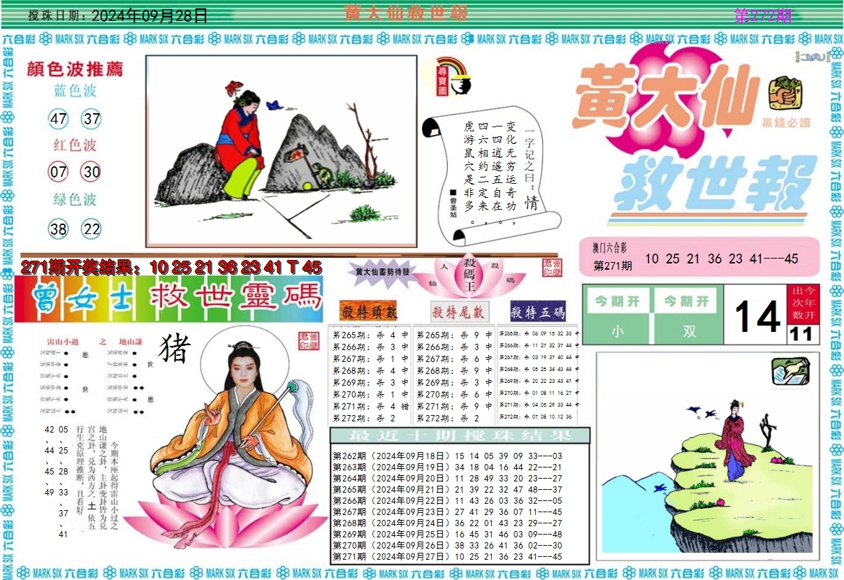2024272期黄大仙救世A