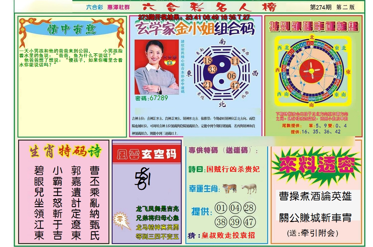2024274期名人榜B