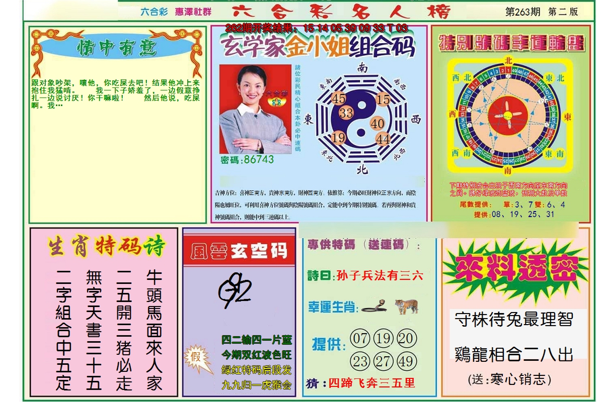 2024263期名人榜B