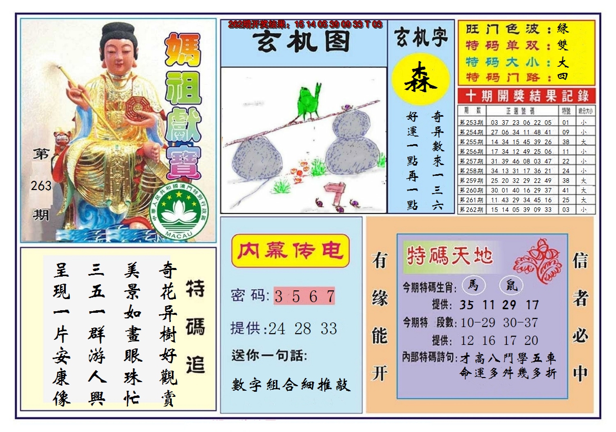 2024263期马祖献宝