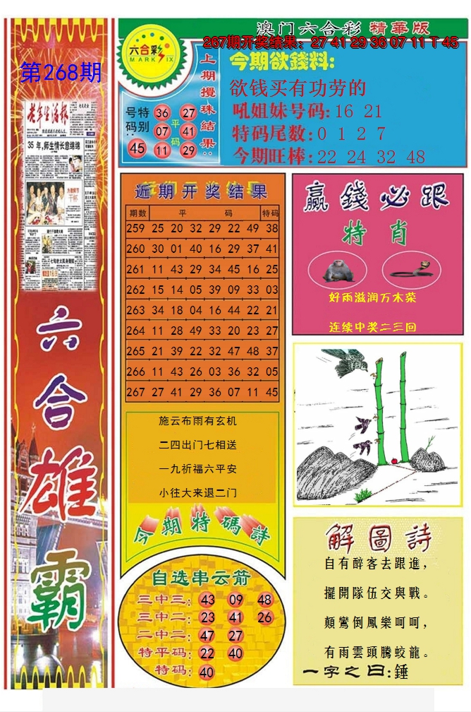 2024268期六合雄霸