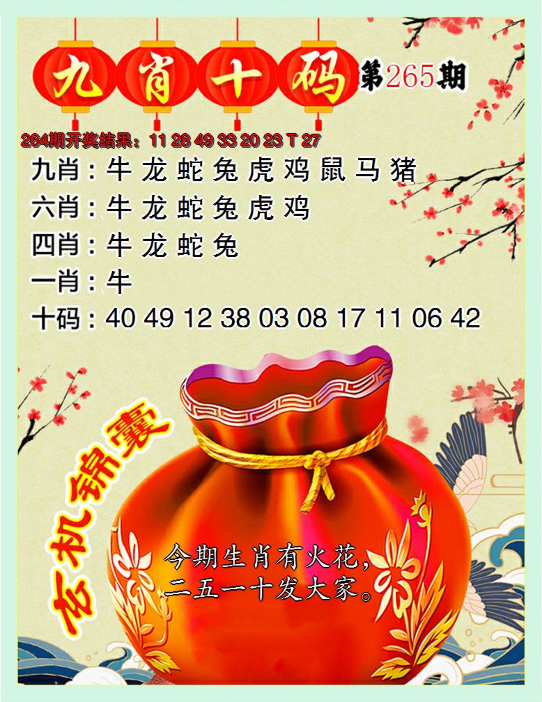 2024265期九肖十码