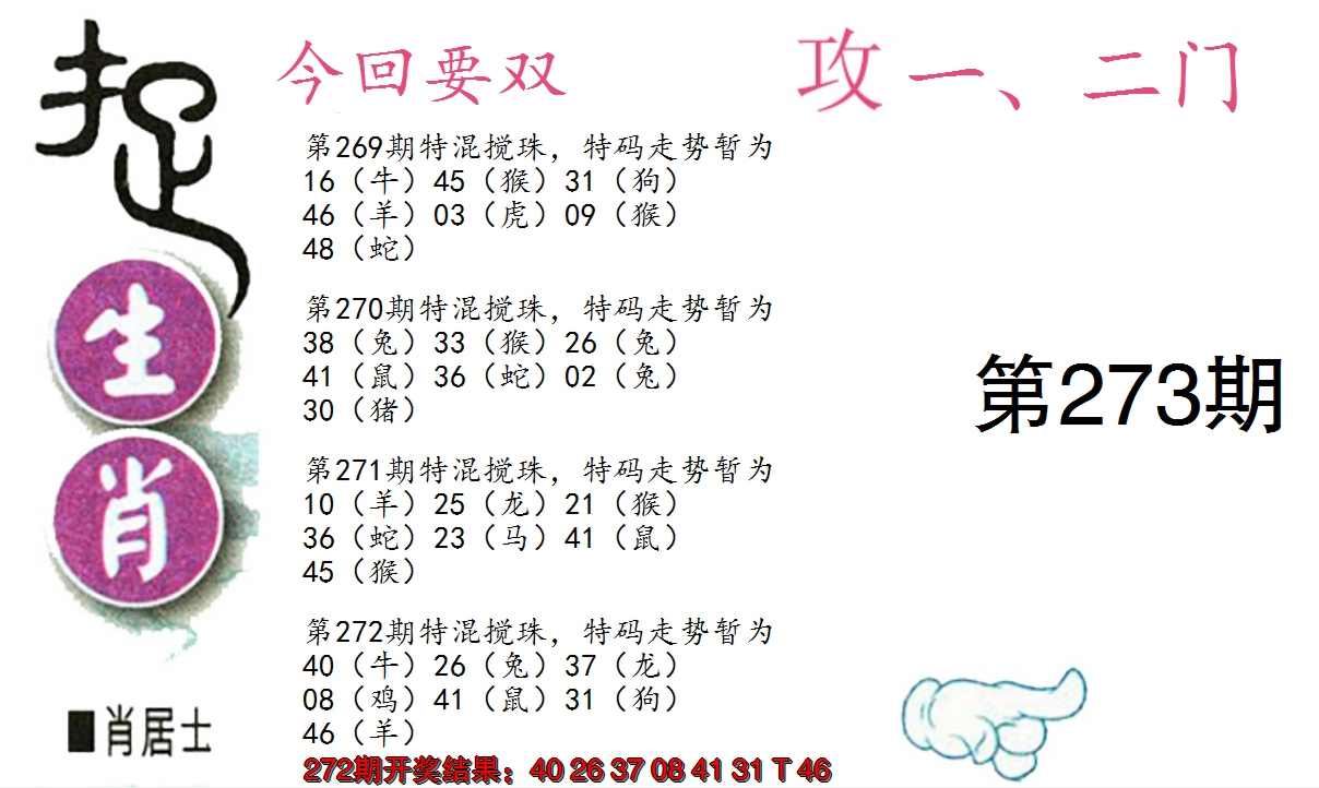2024273期捉生肖