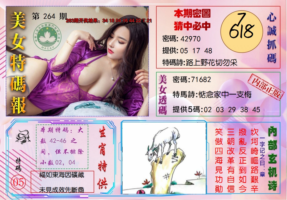 2024264期美女特码报