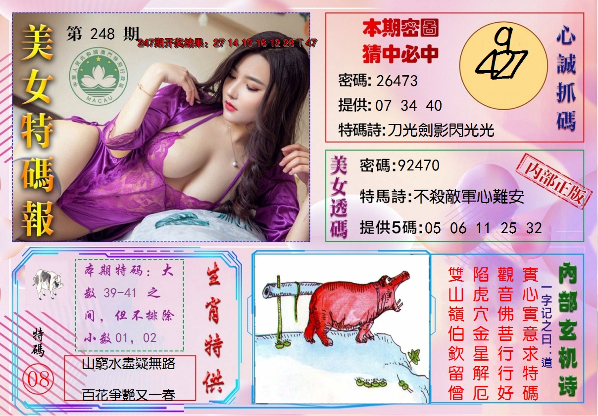 2024248期美女特码报