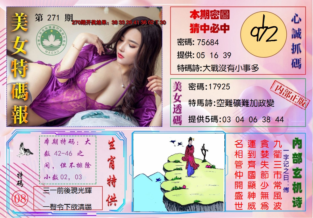 2024271期美女特码报