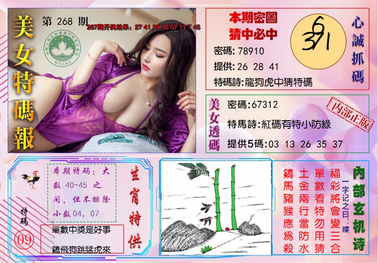 2024268期美女特码报