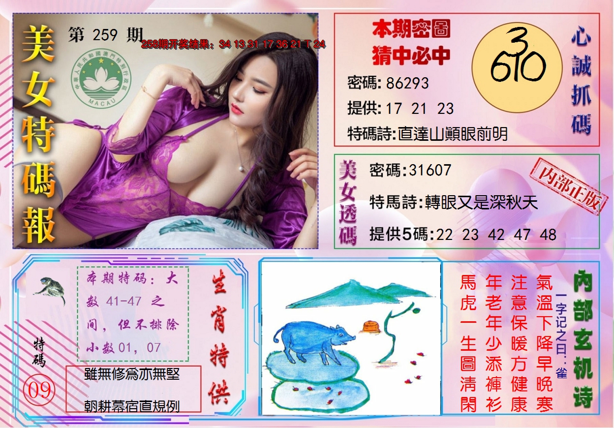 2024259期美女特码报