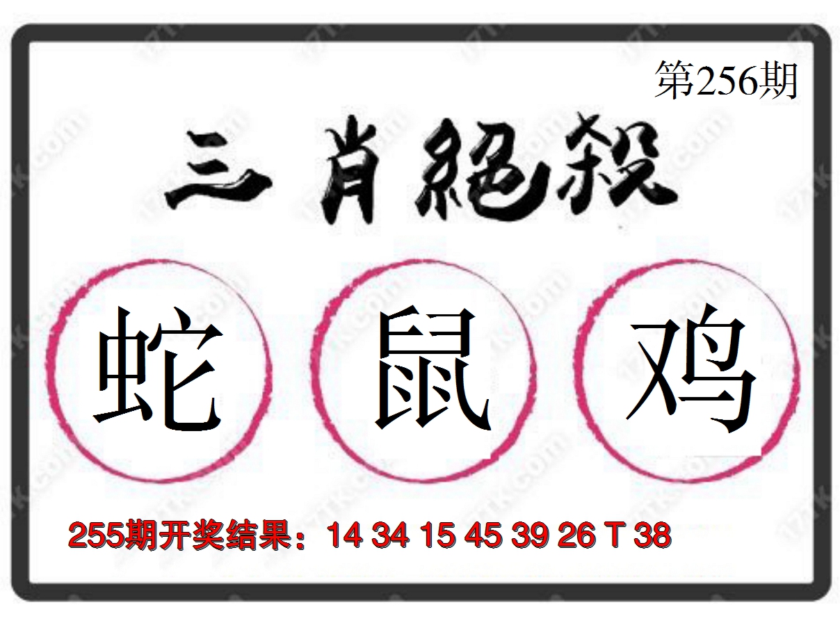 2024256期三肖绝杀