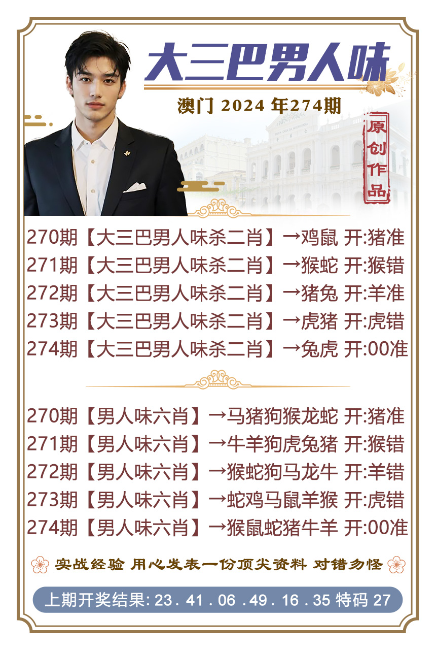 2024274期大三巴男人味