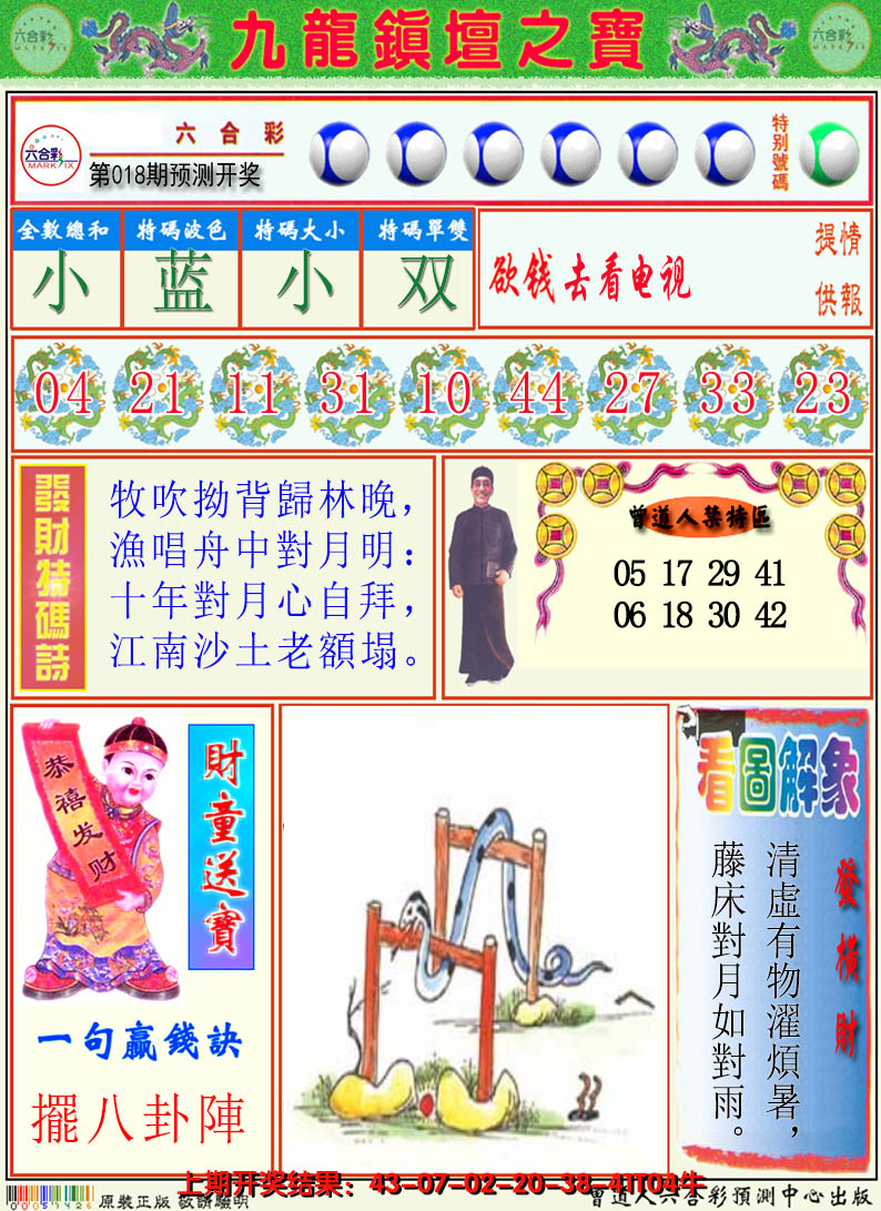 2025018期澳门挂牌解特码A