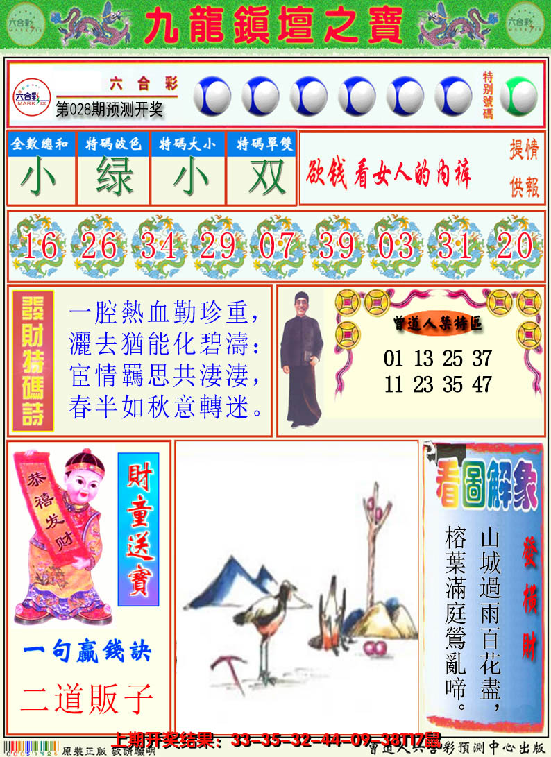 2025028期澳门挂牌解特码A