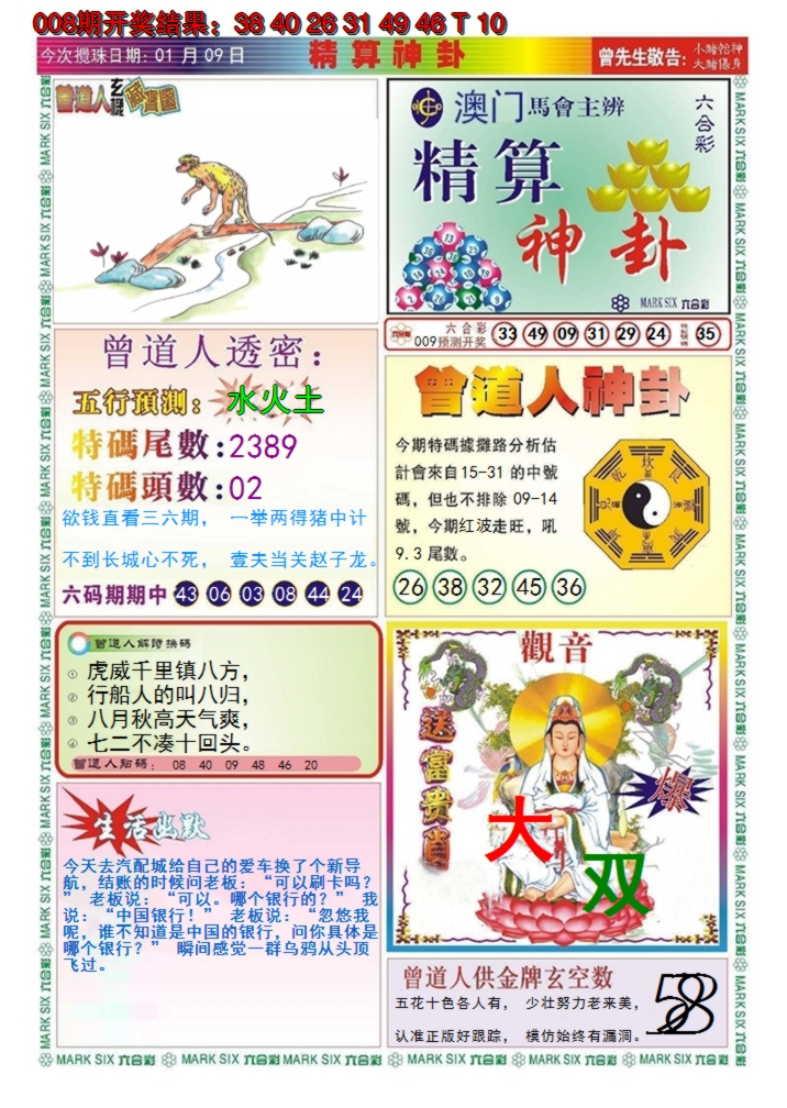 2025009期澳门精算神卦