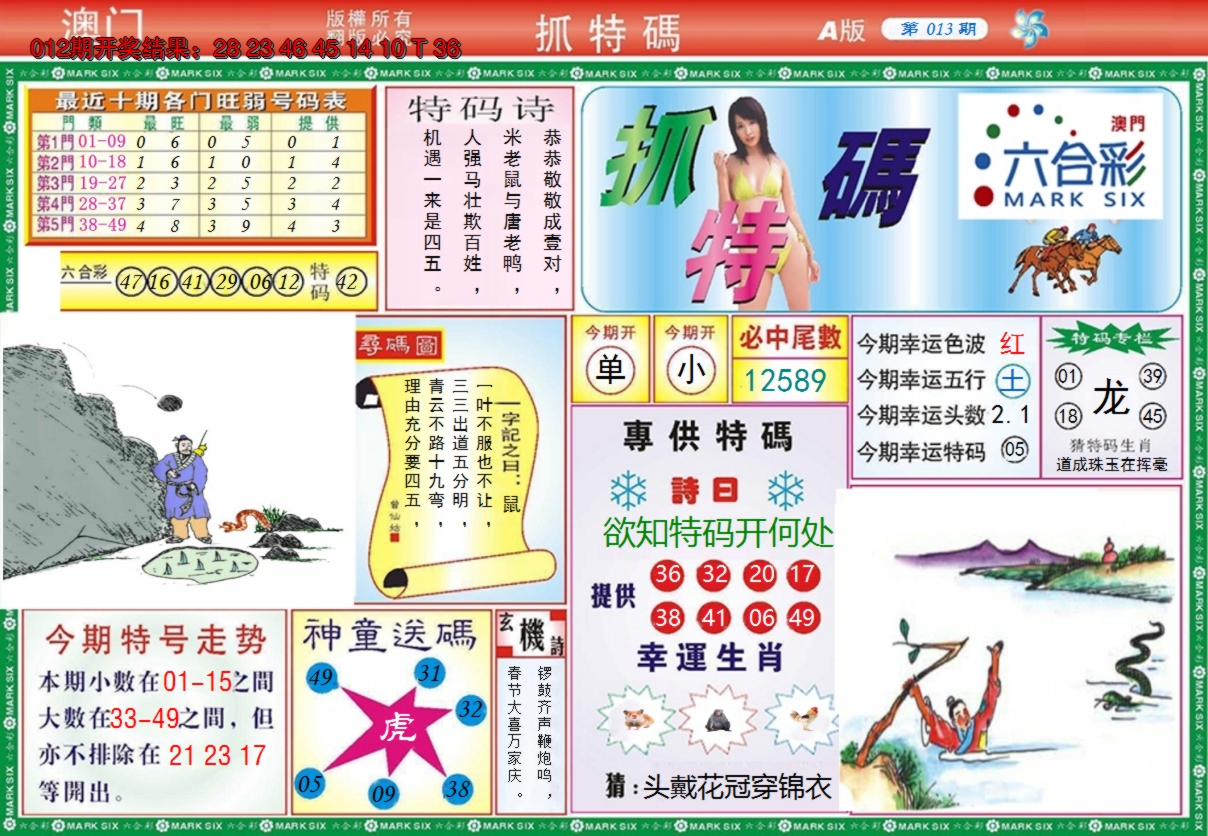 2025013期澳门抓特码A