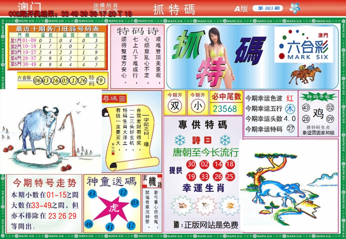 2025003期澳门抓特码A