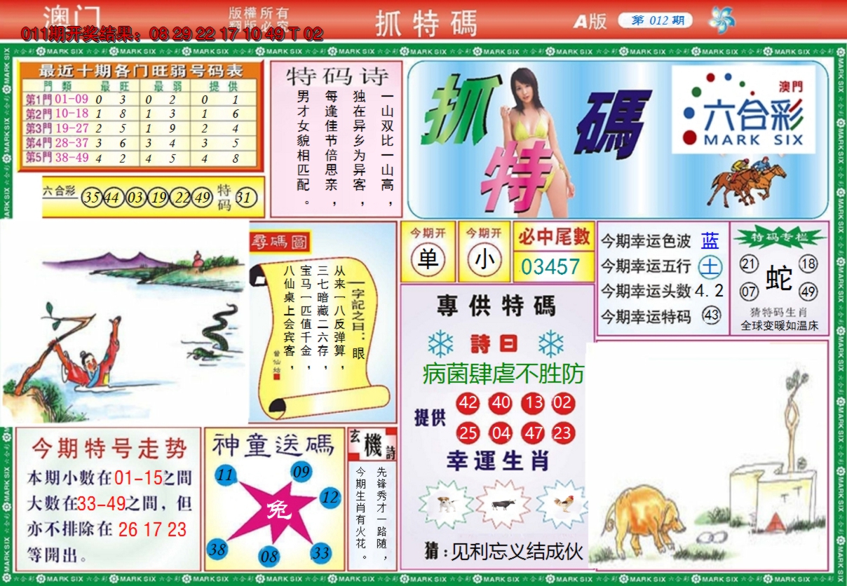 2025012期澳门抓特码A