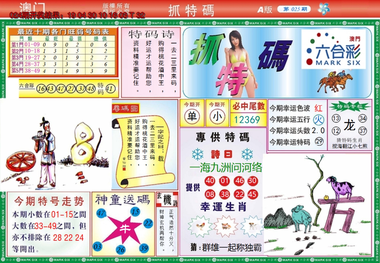 2025025期澳门抓特码A
