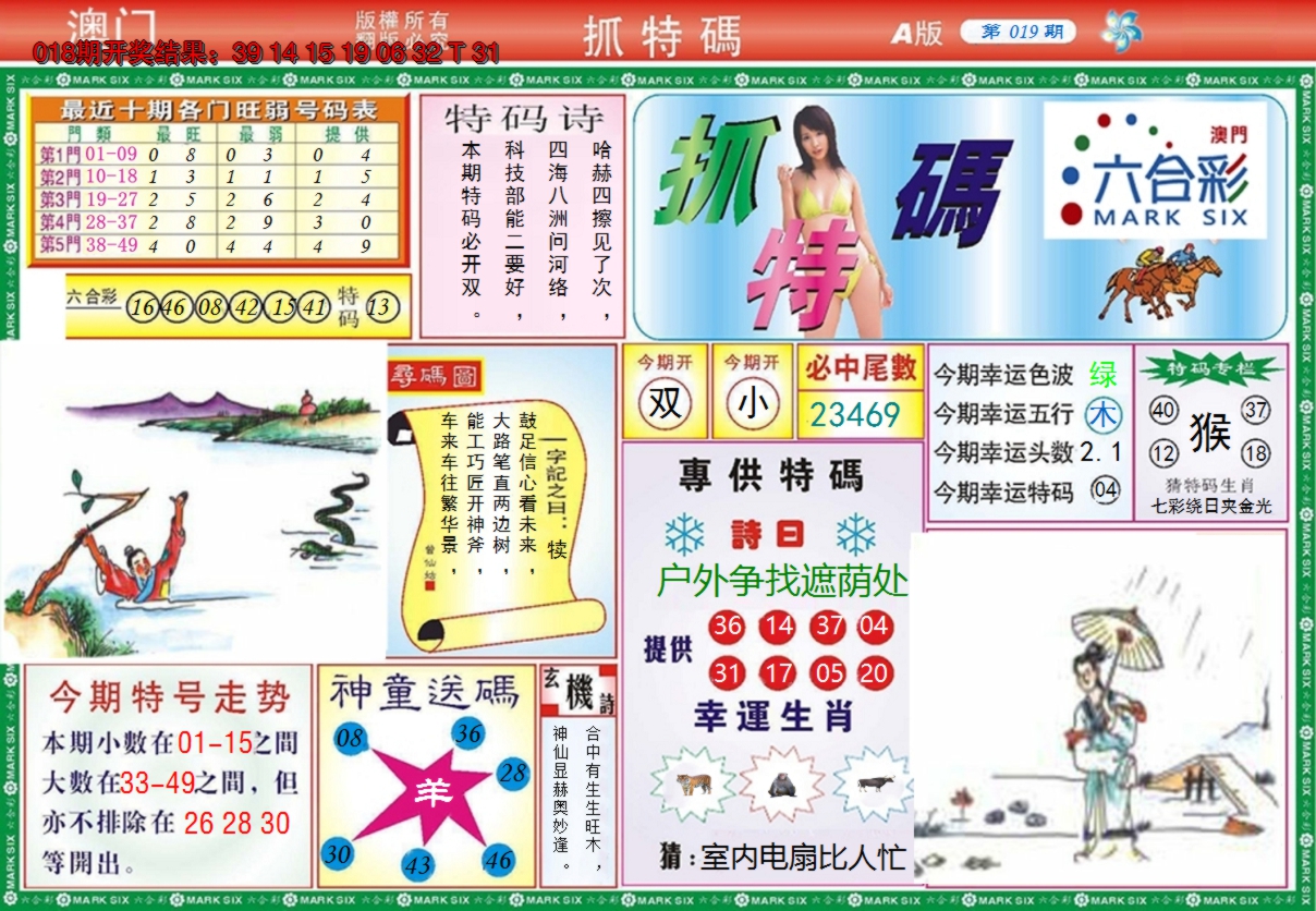 2025019期澳门抓特码A