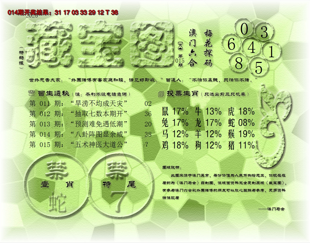 2025015期老《藏宝图》