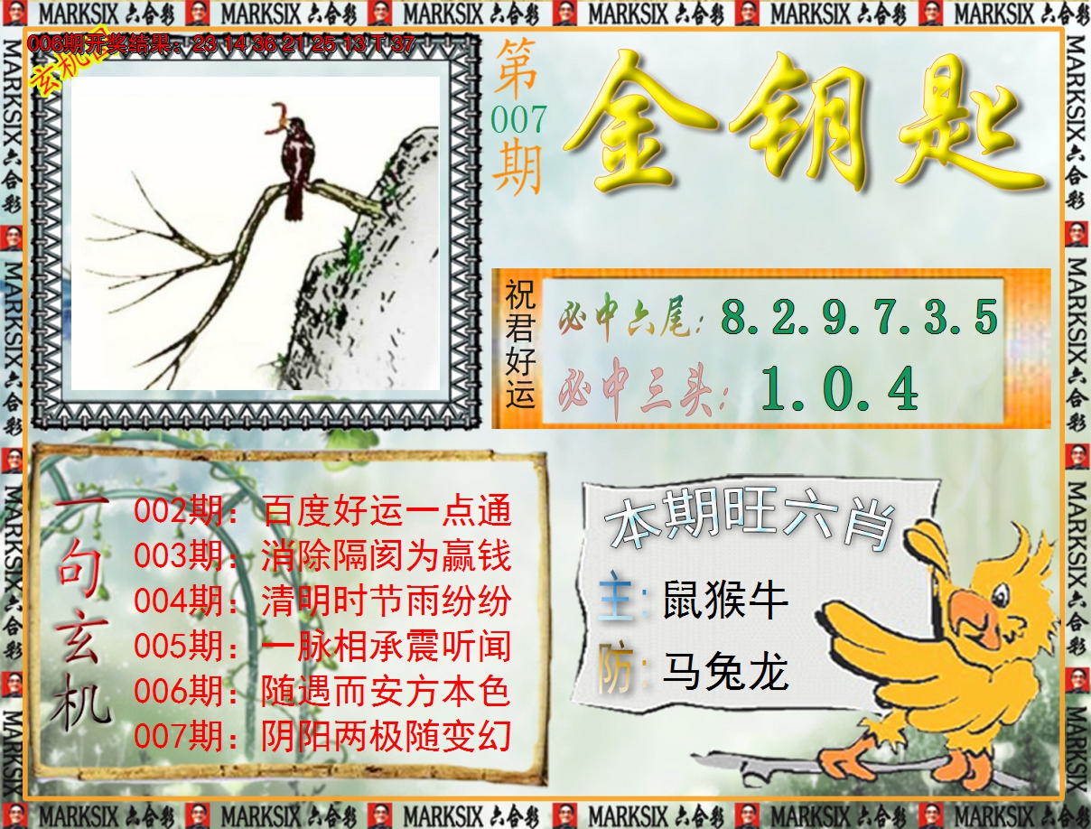 2025007期《澳门金钥匙》