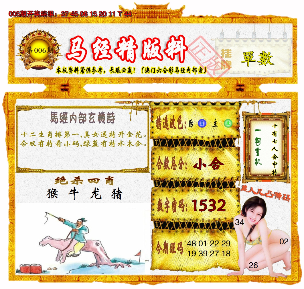 2025006期马经精版料