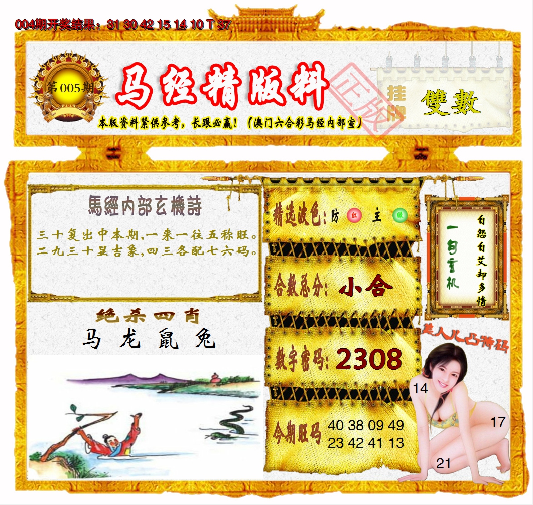2025005期马经精版料