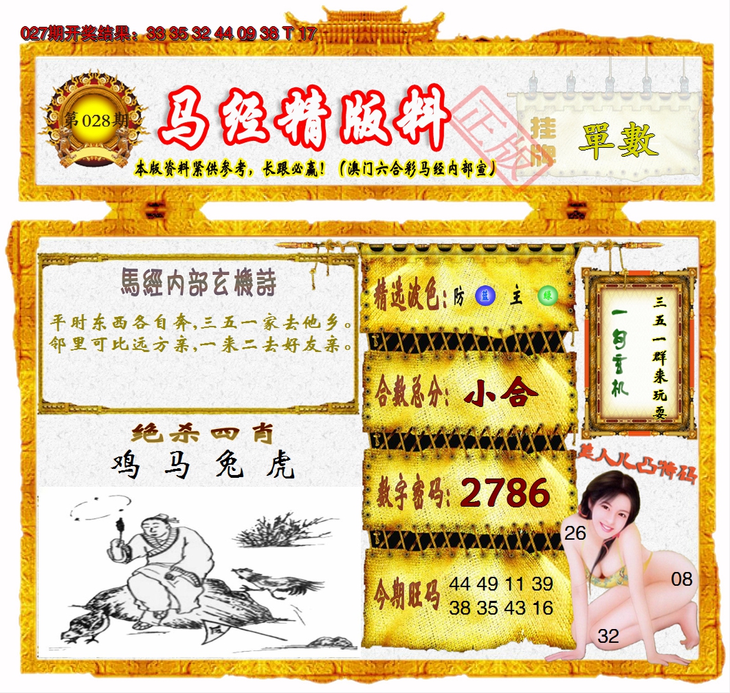 2025028期马经精版料