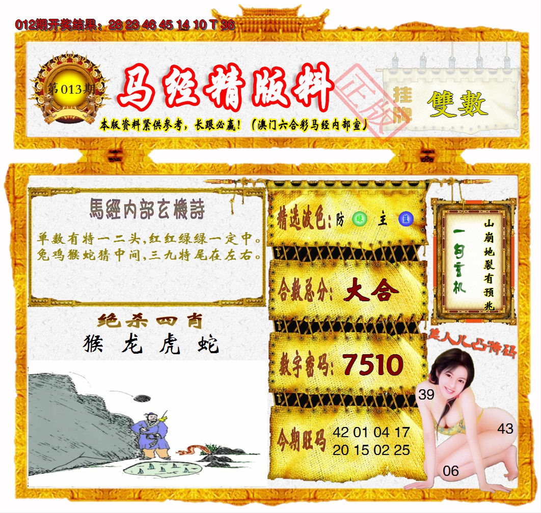 2025013期马经精版料