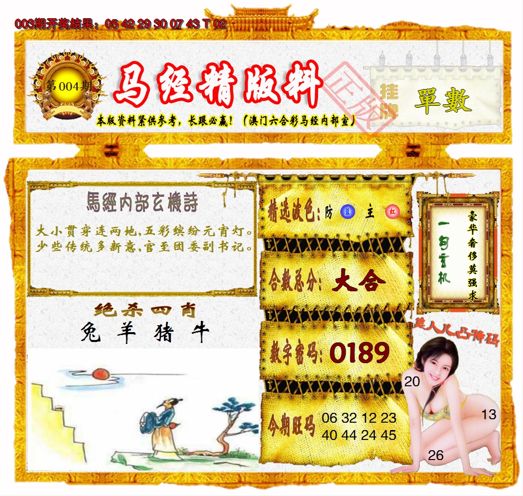 2025004期马经精版料