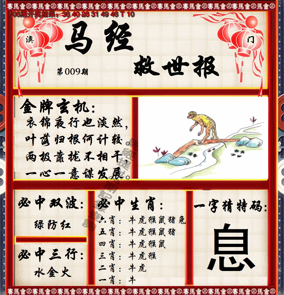 2025009期马经救世报