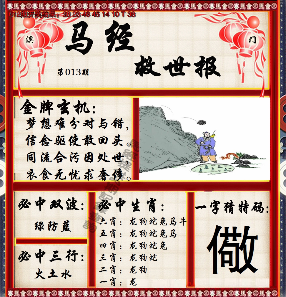2025013期马经救世报